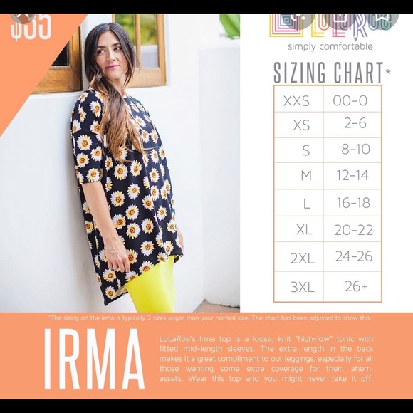 NWT Lularoe Irma Tunic Top - Picture 3 of 3